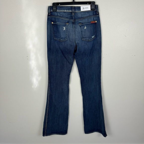 7 For All Mankind High Waist Vintage Bootcut Jeans Women's 26 Distressed NEW - Picture 7 of 9